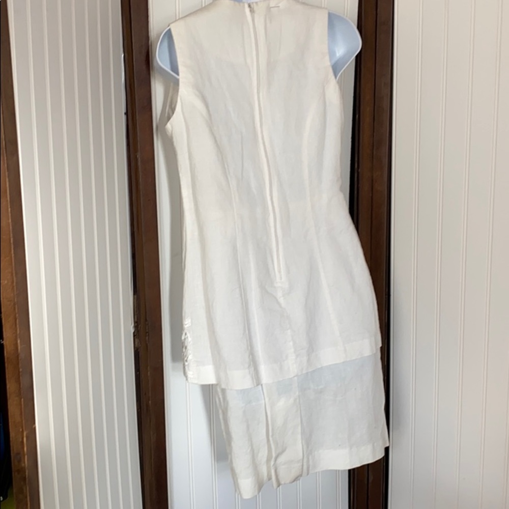 Vintage white unique cotton 80s eyelet lace embroidered white lagenlook dress s - Picture 3 of 6